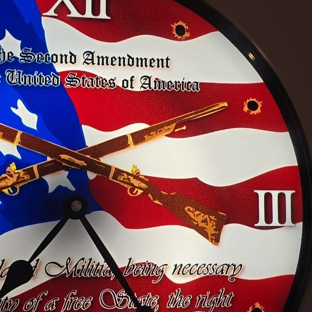 2nd Amendment Lighted Backlit LED Wall Clock